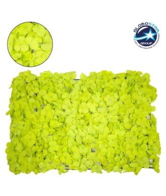 GloboStar® 78324 Συνθετικό Πάνελ Λουλουδιών - Κάθετος Κήπος Άγρια Ορτανσία Λαχανί Μ60 x Υ40 x Π5cm